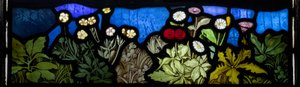 鲜花细节，Te Deum，东窗，c.1888 作者 约翰·威廉·布朗